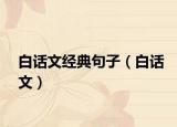 白话文经典句子（白话文）