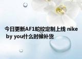 今日更新AF1蛇纹定制上线 nike by you什么时候补货