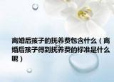 离婚后孩子的抚养费包含什么（离婚后孩子得到抚养费的标准是什么呢）
