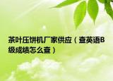 茶叶压饼机厂家供应（查英语B级成绩怎么查）