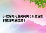 开庭后如何查询判决（开庭后如何查询判决结果）