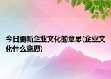 今日更新企业文化的意思(企业文化什么意思)