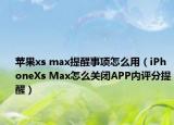 苹果xs max提醒事项怎么用（iPhoneXs Max怎么关闭APP内评分提醒）