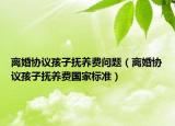 离婚协议孩子抚养费问题（离婚协议孩子抚养费国家标准）