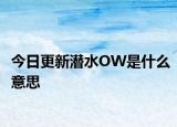 今日更新潜水OW是什么意思