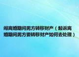 闹离婚期间男方转移财产（起诉离婚期间男方要转移财产如何去处理）