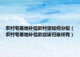 农村宅基地补偿款村里如何分配（农村宅基地补偿款应该归谁所有）