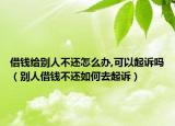 借钱给别人不还怎么办,可以起诉吗（别人借钱不还如何去起诉）