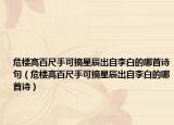 危楼高百尺手可摘星辰出自李白的哪首诗句（危楼高百尺手可摘星辰出自李白的哪首诗）