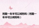 刑期一年半可以减刑吗（刑期一年半可以减刑吗）