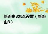 新路由3怎么设置（新路由3）