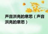 声音洪亮的意思（声音洪亮的意思）