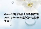 dvcan20是华为什么型号手机YALAL50（dvcan20是华为什么型号手机）