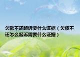 欠款不还起诉要什么证据（欠债不还怎么起诉需要什么证据）