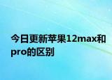 今日更新苹果12max和pro的区别