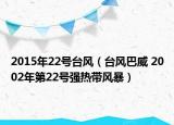 2015年22号台风（台风巴威 2002年第22号强热带风暴）