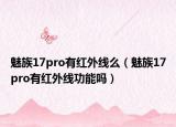 魅族17pro有红外线么（魅族17pro有红外线功能吗）