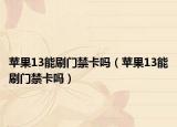 苹果13能刷门禁卡吗（苹果13能刷门禁卡吗）