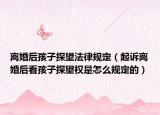 离婚后孩子探望法律规定（起诉离婚后看孩子探望权是怎么规定的）