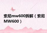 索尼mw600拆解（索尼MW600）