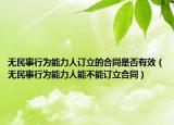 无民事行为能力人订立的合同是否有效（无民事行为能力人能不能订立合同）
