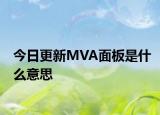 今日更新MVA面板是什么意思