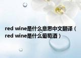 red wine是什么意思中文翻译（red wine是什么葡萄酒）