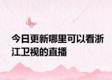 今日更新哪里可以看浙江卫视的直播