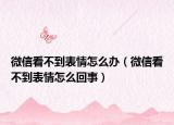 微信看不到表情怎么办（微信看不到表情怎么回事）