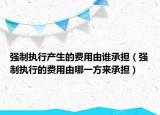 强制执行产生的费用由谁承担（强制执行的费用由哪一方来承担）