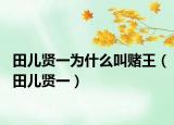 田儿贤一为什么叫赌王（田儿贤一）