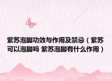 紫苏泡脚功效与作用及禁忌（紫苏可以泡脚吗 紫苏泡脚有什么作用）