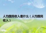 人均国民收入是什么（人均国民收入）