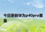 今日更新华为p40pro重量
