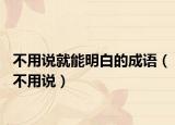 不用说就能明白的成语（不用说）