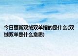 今日更新双绒双羊指的是什么(双绒双羊是什么意思)