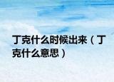 丁克什么时候出来（丁克什么意思）
