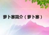 萝卜寨简介（萝卜寨）