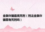 金融诈骗最高死刑（刑法金融诈骗罪有死刑吗）
