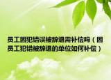 员工因犯错误被辞退需补偿吗（因员工犯错被辞退的单位如何补偿）
