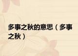 多事之秋的意思（多事之秋）