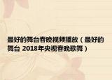 最好的舞台春晚视频播放（最好的舞台 2018年央视春晚歌舞）