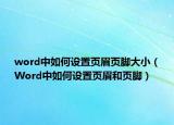 word中如何设置页眉页脚大小（Word中如何设置页眉和页脚）