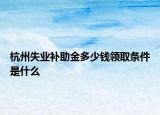 杭州失业补助金多少钱领取条件是什么