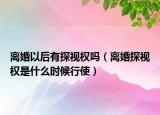 离婚以后有探视权吗（离婚探视权是什么时候行使）
