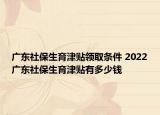 广东社保生育津贴领取条件 2022广东社保生育津贴有多少钱