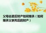 父母去逝后财产如何继承（如何继承父亲死后的财产）