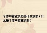 个体户营业执照是什么意思（什么是个体户营业执照）