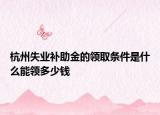 杭州失业补助金的领取条件是什么能领多少钱