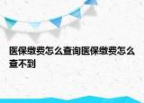 医保缴费怎么查询医保缴费怎么查不到